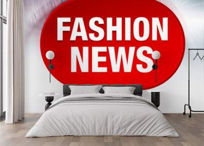 Fashion News Red Bubble Background Wall mural