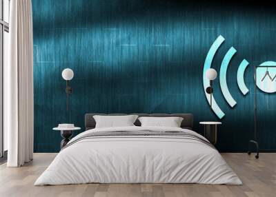 Network signal icon abstract blue banner background Wall mural