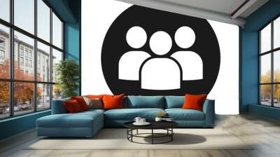 User group icon flat black round button vector illustration Wall mural