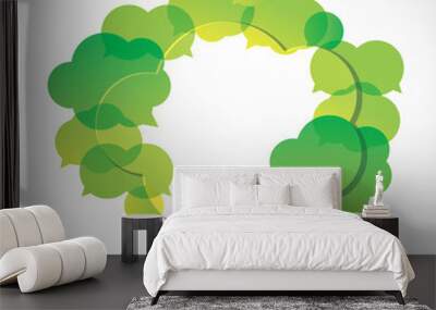 Speech cloud collection green Wall mural