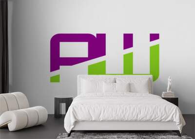 AW company linked letter logo
 Wall mural