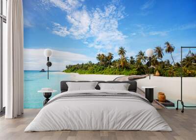 Beautiful tropical beach at Maldives Wall mural