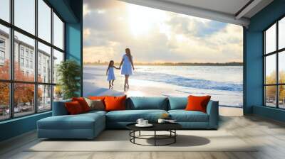 Family at sunset Wall mural