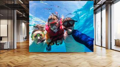 Father and son snorkeling Wall mural