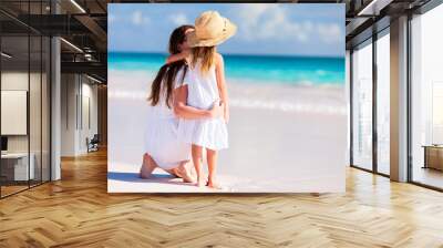 mother and daughter at beach Wall mural