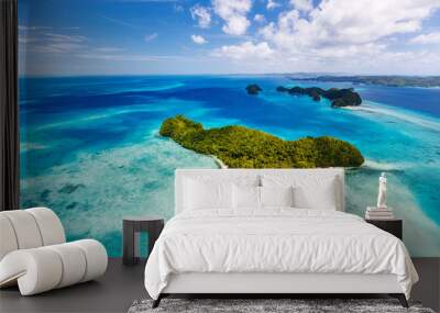 palau islands from above Wall mural