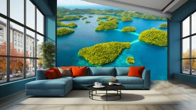 Palau islands from above Wall mural