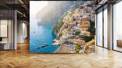 Positano town on Amalfi coast in Italy Wall mural