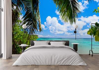 Stunning beach in Seychelles Wall mural