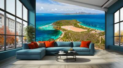 Top view of Caribbean island Wall mural