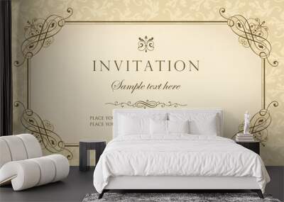 Invitation card - vintage style Wall mural