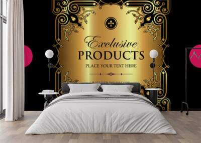 Luxury ornamental gold label Wall mural