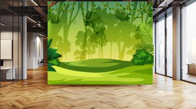 A green jungle landscape Wall mural