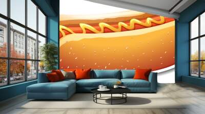 A hotdog sticker on white background Wall mural