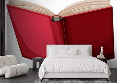 A red book on white background Wall mural