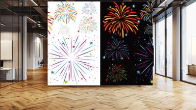 Background design with fireworks Wall mural