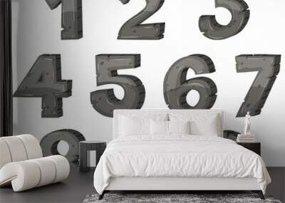 Block letter design for numbers Wall mural