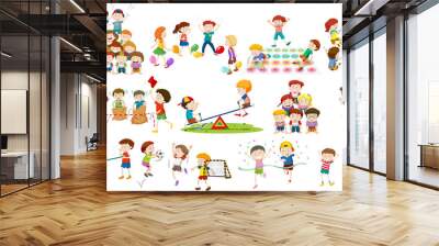 Children play different kind of game Wall mural