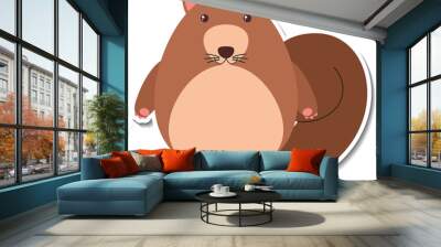 Chubby squirrel animal cartoon sticker Wall mural