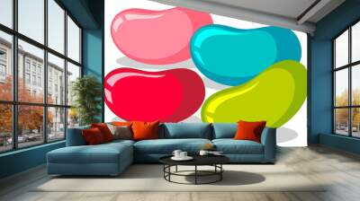 Jelly beans in four colors Wall mural