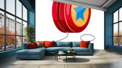 Red yo-yo with white string Wall mural