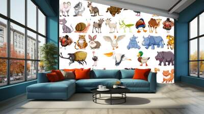 Set of animal character Wall mural