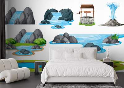 Set of isolated water element Wall mural