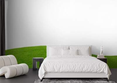 Green grass on hill isolated over white background Wall mural