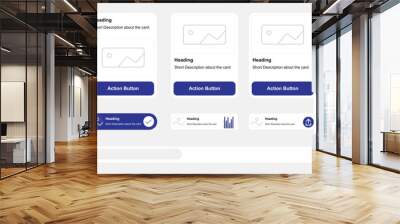 Multiple cards design Cards User Interface components and elements Wall mural