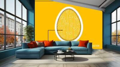 Vector happy easter egg online greeting card Wall mural