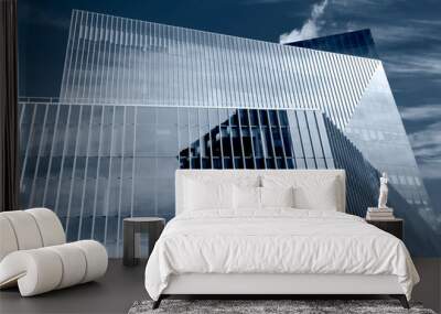 futuristic glass building with economic cooperation Wall mural