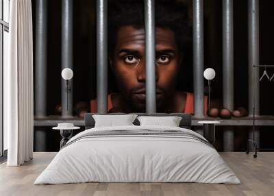 A man in jail cell Wall mural