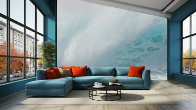 Big tropical ocean wave of high surf water Wall mural