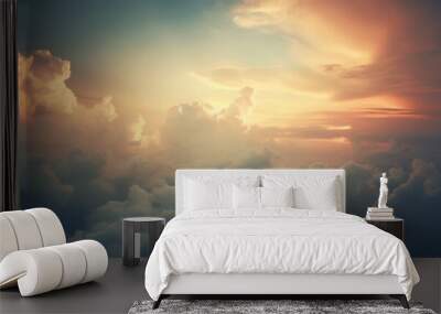 Cloudy sky wide panorama Wall mural