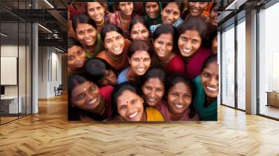 Diverse group of Indian people smiling happy faces Wall mural