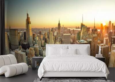 New York City Manhattan midtown buildings skyline in 2019 Wall mural