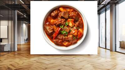  view of a goulash in a bowl isolated against transparent Wall mural