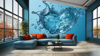 heart shape formed of water Wall mural