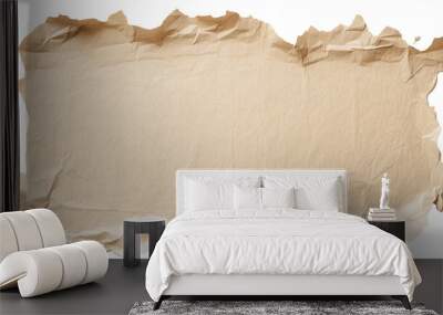 old beige sheet isolated on transparent background Wall mural