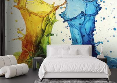 two splashes in different colors Wall mural