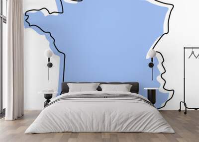 france map, france vector, france outline, france Wall mural