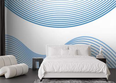 Wave lines smooth flowing dynamic multicolor gradient isolated on transparent background. Wall mural