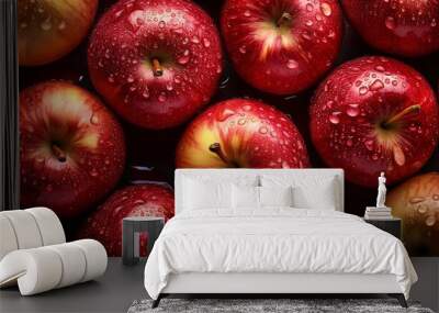 Close up photo of red apples Wall mural