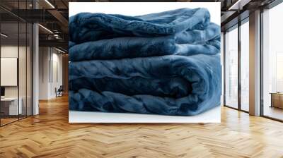 Folded blanket isolated on white background Wall mural