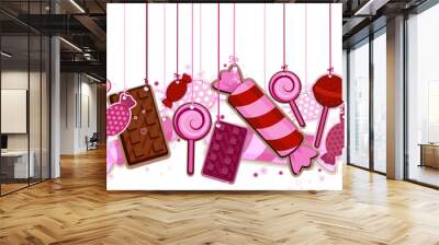 Candies On Strings Wall mural