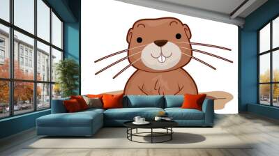 Gopher Hole Illustration Wall mural