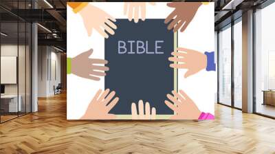 Kids Hands Bible Illustration Wall mural