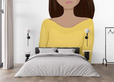 Teen Girl Bored Illustration Wall mural