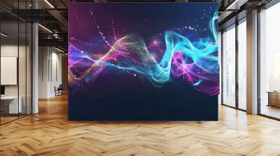 Colorful sound wave. Voice, audio energy concept, background Wall mural