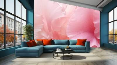 Background with pink flower petals, macro detail Wall mural